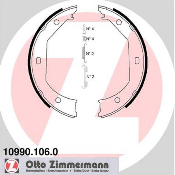 Zimmermann Brake Shoe Set, 10990.106.0 10990.106.0